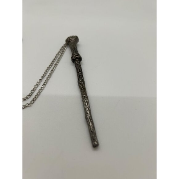 Magic Wand Necklace Fantasy Wizard Witch Warlock Magician Silver Chain - Picture 8 of 12